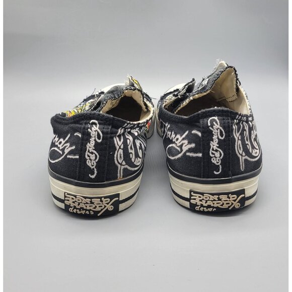 Vintage Don Ed Hardy women's size 7 yellow tiger canvas slip on shoes S1 - Picture 6 of 11